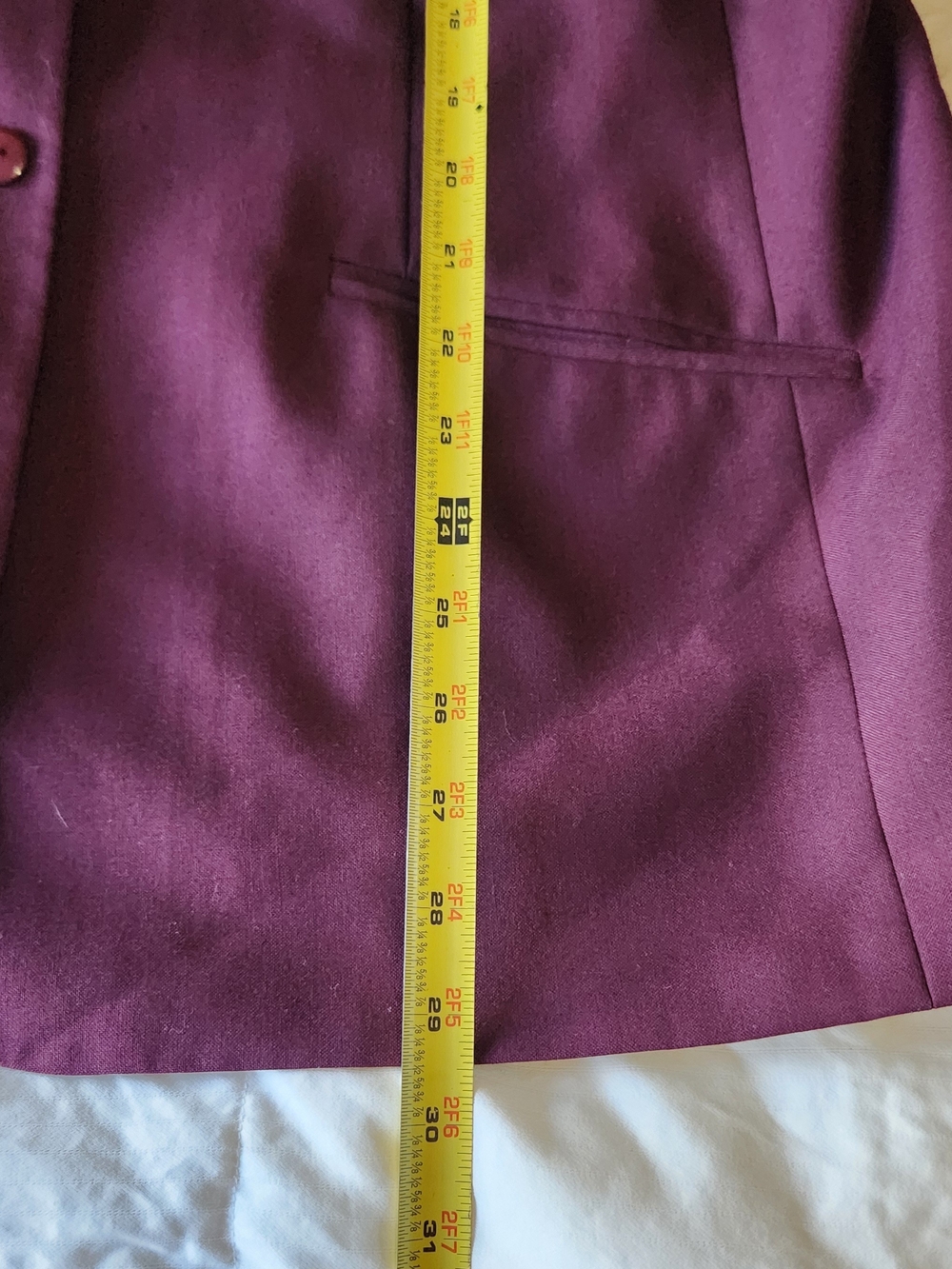 Vintage Pendleton Plus Size Wool Skirt Suit Set 18W Blazer 22W Skirt Plum - Picture 7 of 15